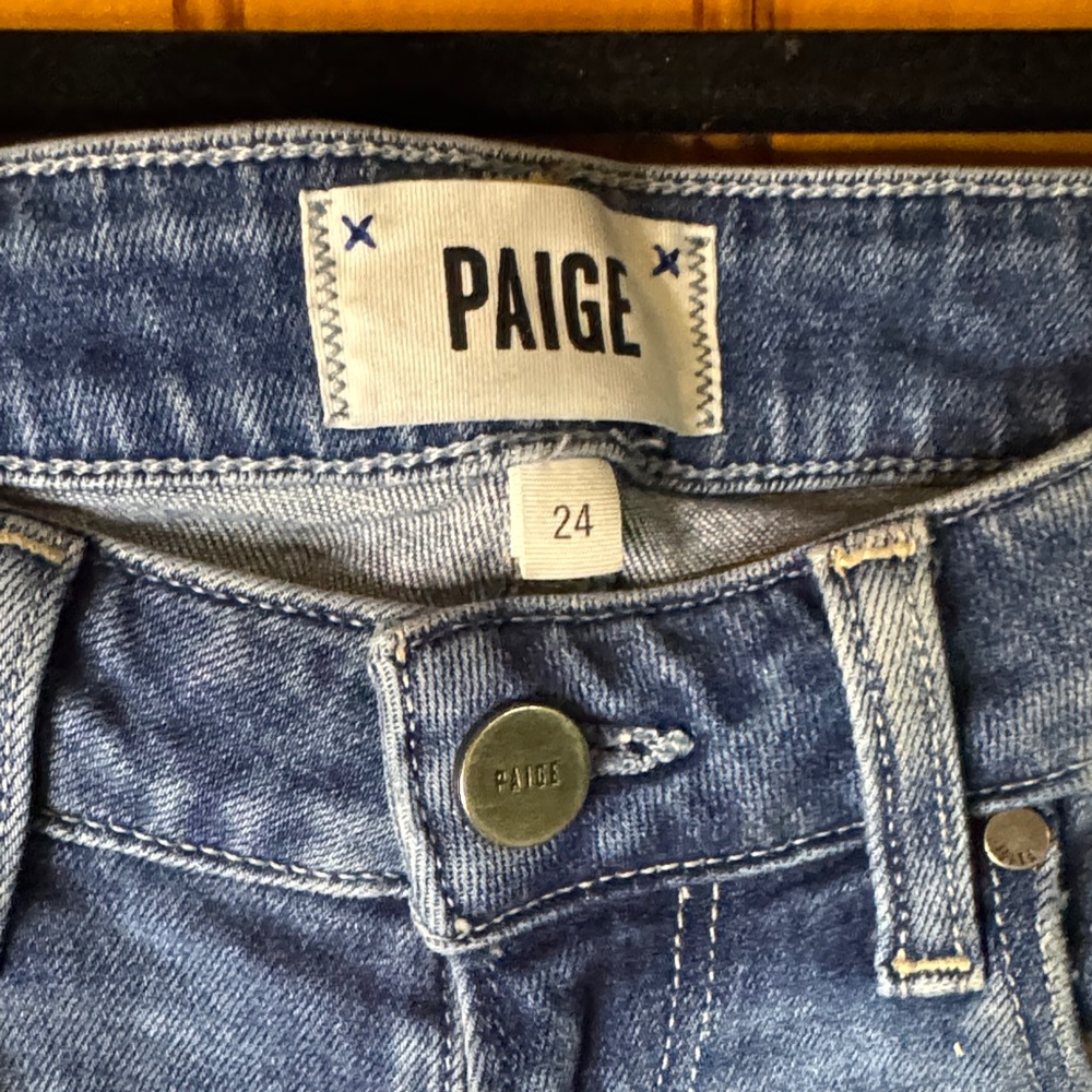 PAIGE (Anthropologie) Women's Skinny Jeans in Blue - Picture 2 of 6